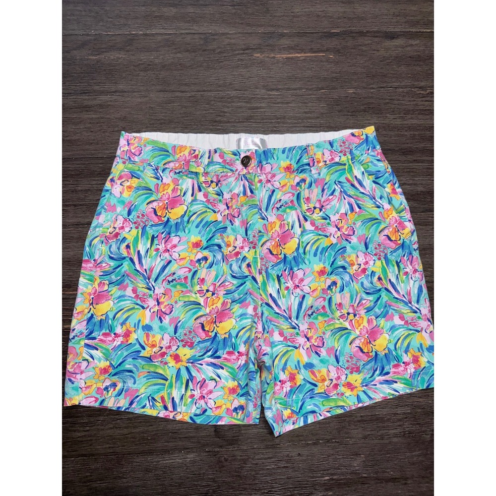 Stella Parker Collection Floral Tropical Cotton Blend Shorts Womens 10